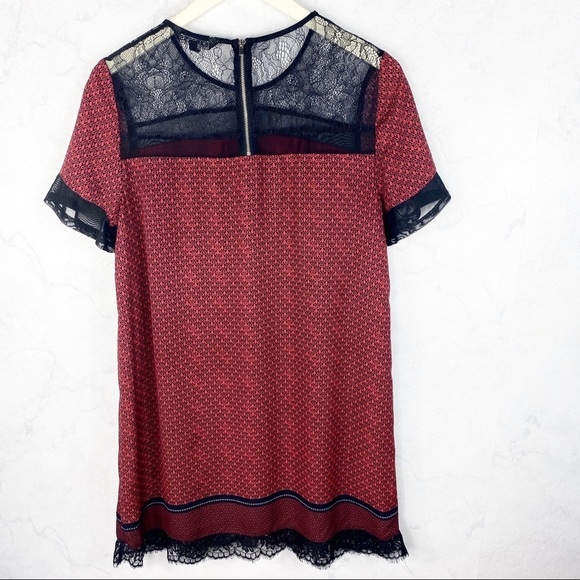 [Express] Flirty Red Printed Shift Dress - Picture 5 of 8